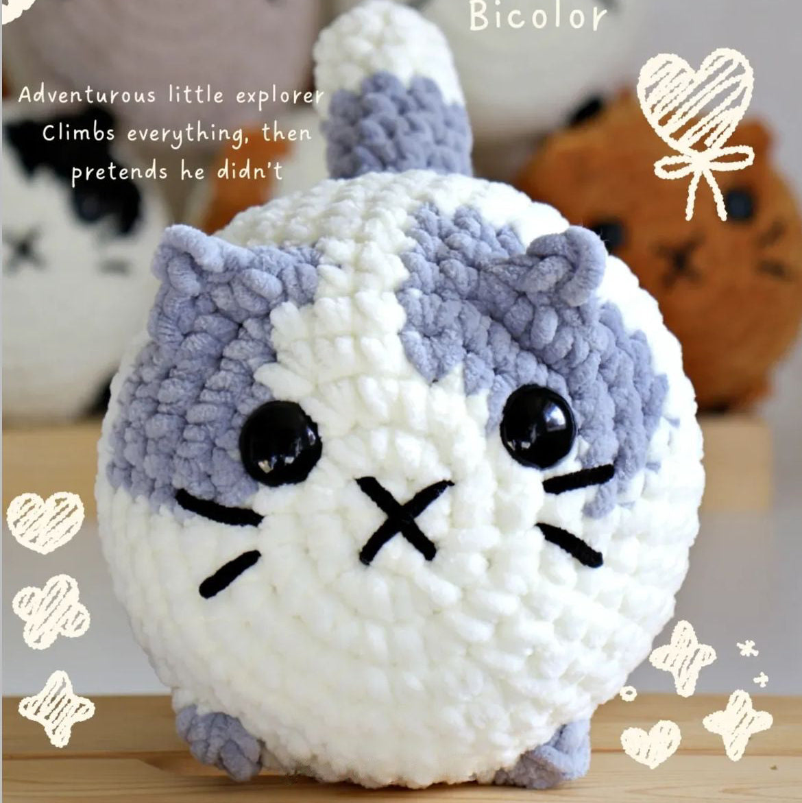 Loaf Cat Crochet Pattern — Beginner Friendly, Finish in 3 Hours